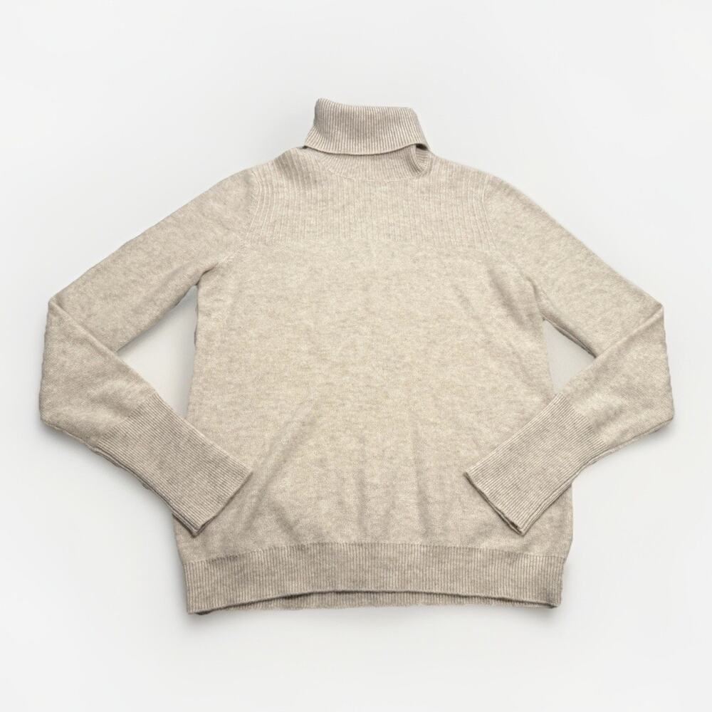 Veronica Beard 100% Cashmere Turtleneck Sweater Cream Women's Size M EUC